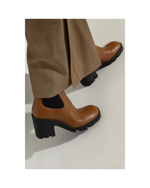 Burberry Brown Leather Chelsea Boots