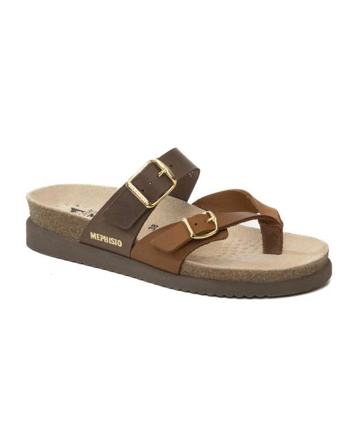 Mephisto Brown Flip Flops