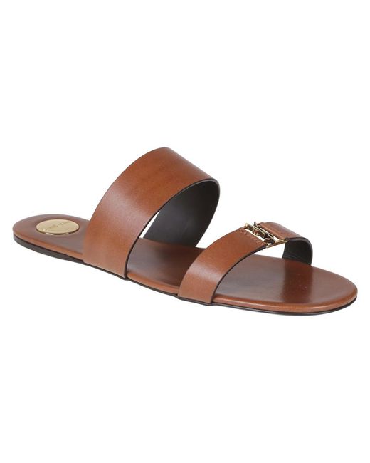Saint Laurent Brown Sliders