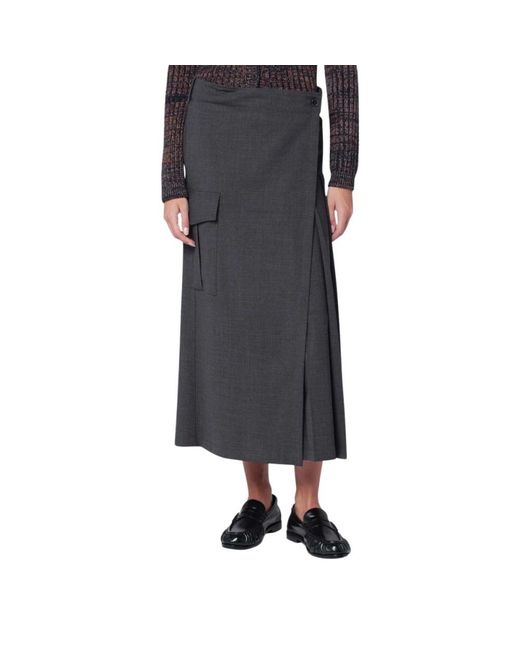P.A.R.O.S.H. Gray Midi Skirts