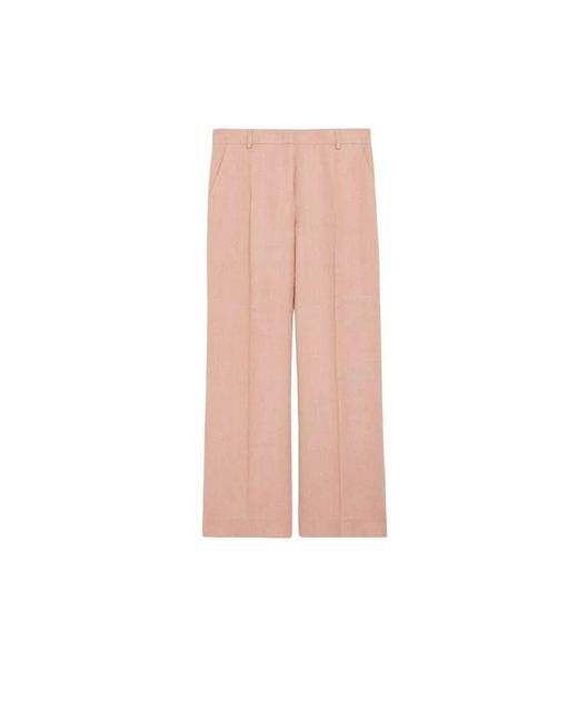 Weekend by Maxmara Pink Rosa Leinen Weite Beinhose