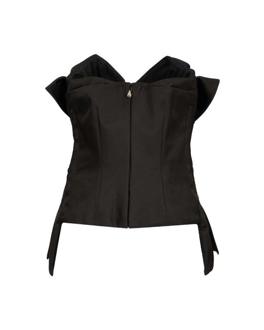 McQueen Strapless Corset Top in het Black