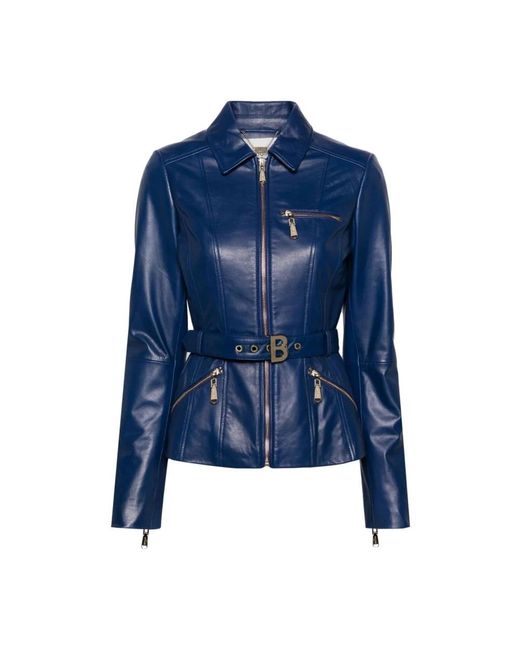 Blugirl Blumarine Blue Leather Jackets