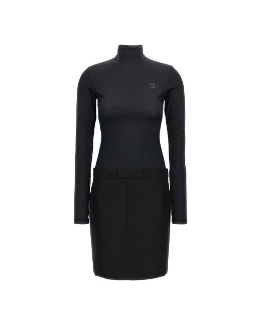 Coperni Kleedjes ,Zwart ,Leer Hybrid Tailored Dress in het Black