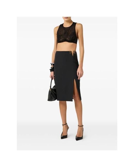 Elisabetta Franchi Black Sleeveless Tops