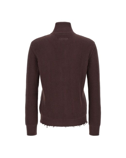 MM6 by Maison Margiela Brown Cardigans for men