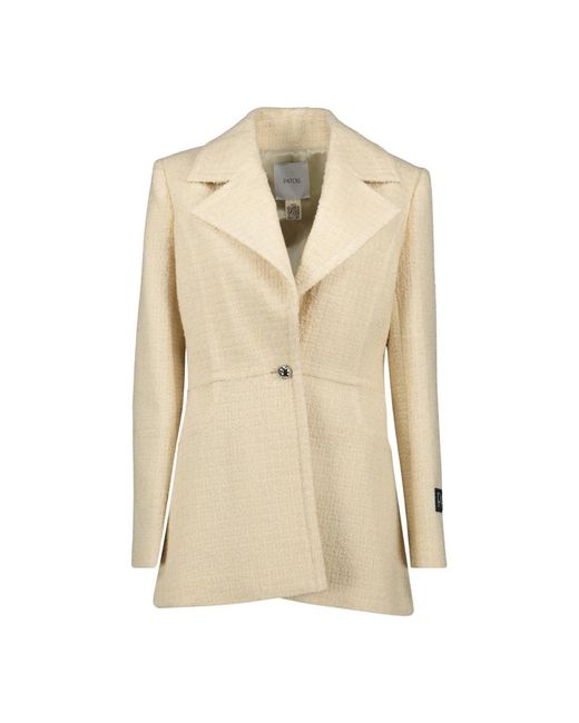 Patou Jassen ,Tweed Tweed Jas, Herfst-Winter 2025 Collectie in het Natural