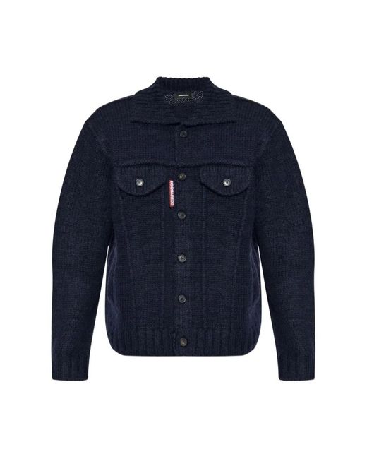 DSquared² Truien & Vesten ,Blauw ,Wol Wollen Vest in het Blue voor heren
