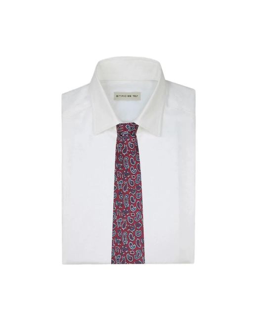 Etro Accessoires ,Veelkleurig ,Zijden Jacquard Stropdas Met Micro Paisley Motief in het Purple voor heren