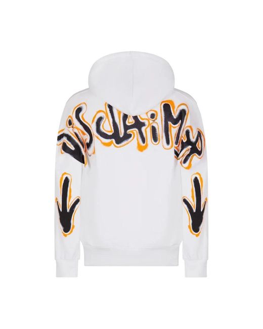 DISCLAIMER Hoodies & Sweatvesten ,Wit ,Katoen Hoodie Sweatshirt Urban Stijl Katoen in het White voor heren