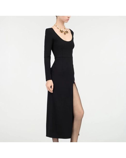 Roberto Cavalli Midi Jurk Met Split in het Black