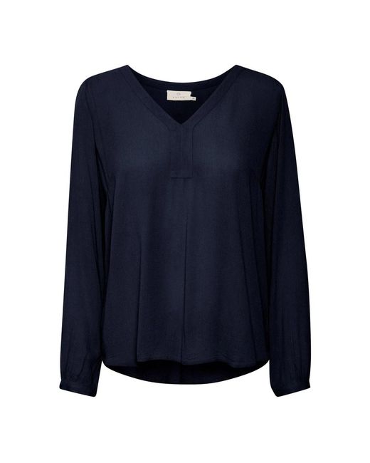 Kaffe Overhemden ,Blauw ,Midnight Marine Blouse Met Lange Mouwen in het Blue