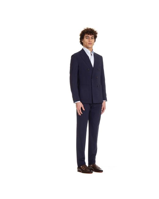 Double Breasted Suits Eleventy de hombre de color Blue
