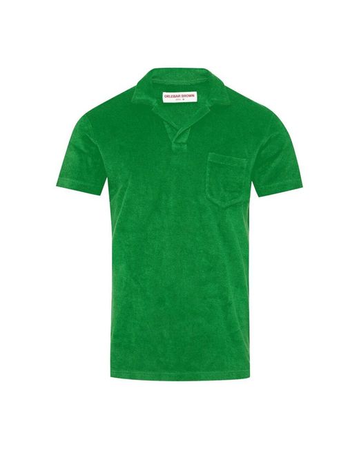 Orlebar Brown Küstengrünes frottee poloshirt in Green für Herren