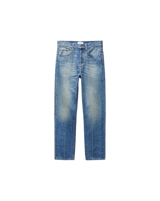 Versace Jeans ,Blauw ,Leer Gedetailleerde Straight Jeans in het Blue voor heren