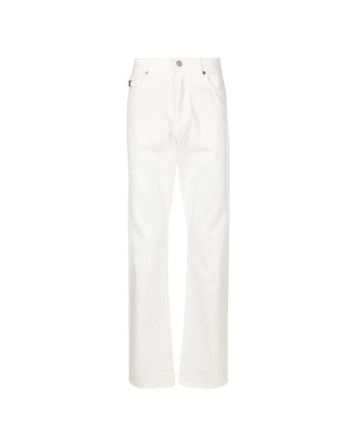 Versace White Straight Jeans for men