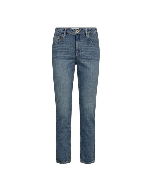 Mos Mosh Jeans ,Blauw ,Denim Cropped Jeans in het Blue