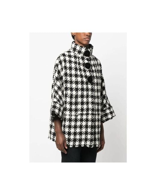 Charlott Jassen ,Veelkleurig ,Geruit Patroon Crop Sleeve Jas in het Black