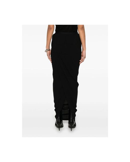 Rick Owens Rokken ,Zwart ,Rok Met Elastische Tailleband En Split in het Black