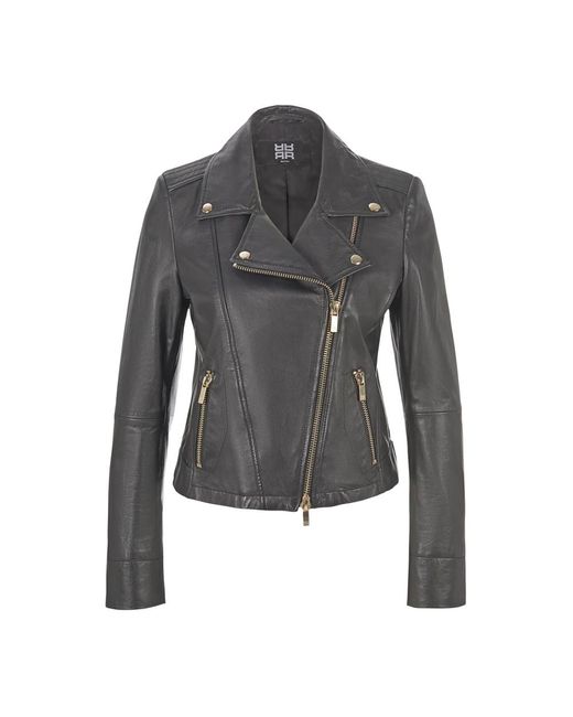 Riani Gray Leather Jackets