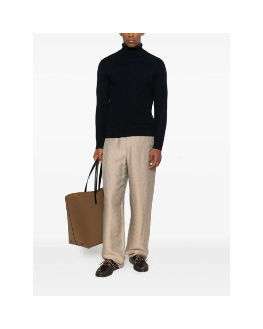 Zanone Truien & Vesten ,Zwart ,Wol Turtleneck Sweater in het Black voor heren