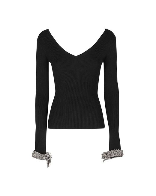 GIUSEPPE DI MORABITO Black V-Neck Knitwear