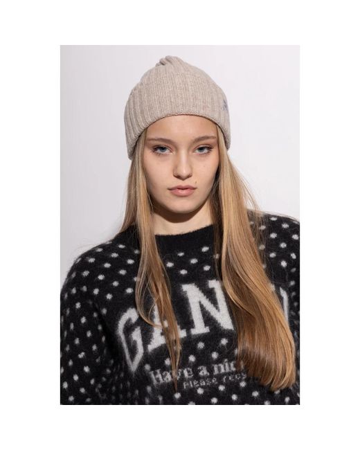 Beanies di Ganni in Natural