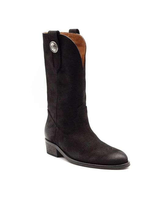 Via Roma 15 Black Cowboy Boots