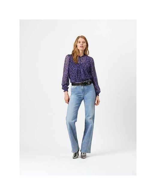 Dante 6 Overhemden ,Veelkleurig ,Polyester Alley Printed Blouse in het Blue
