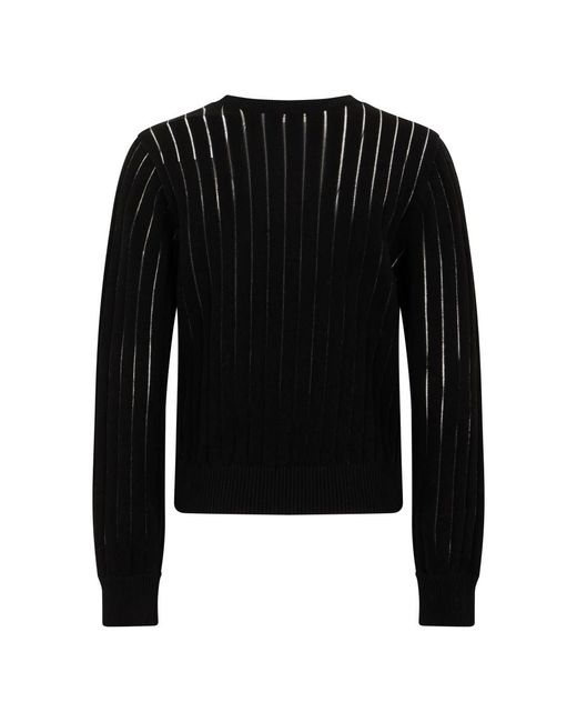 FRAME Black Round-Neck Knitwear