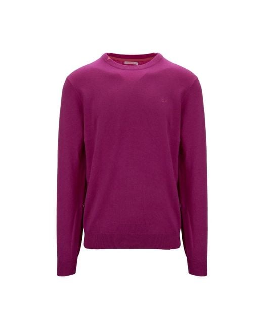 Sun 68 Purple Round-Neck Knitwear for men