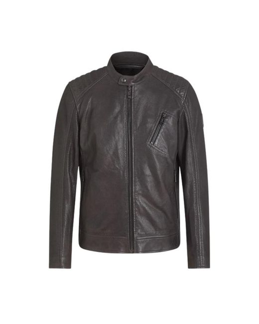 Belstaff Gray Leather Jackets for men