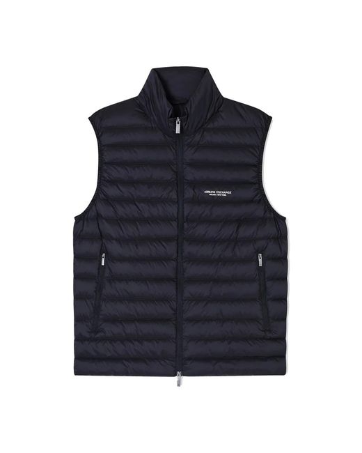 ARMANI EXCHANGE Jassen ,Zwart ,Full-Zip Mouwloze Donsjas in het Blue voor heren