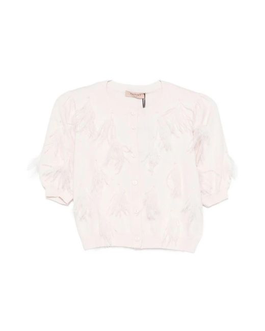 Twinset Truien & Vesten ,Roze ,Cardigan in het White
