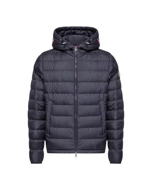 Moncler Vermeille Hooded Short Down Jacket in het Blue voor heren