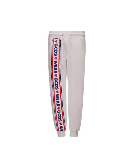Gcds Gray Weibe Hose Mit Logo