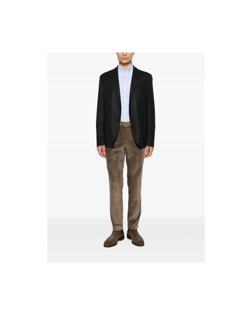 PT Torino Brown Slim-Fit Trousers for men