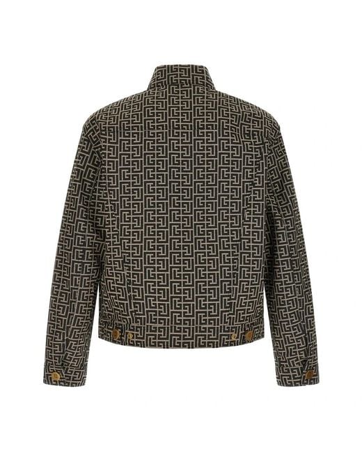 Balmain Green Denim Jackets for men