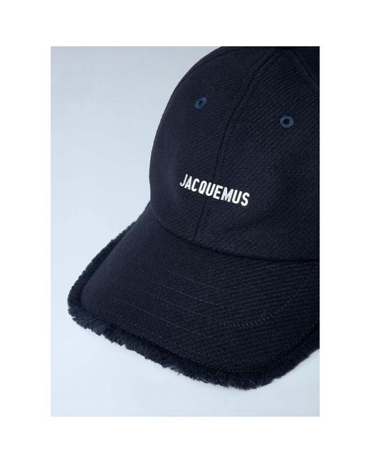 Jacquemus Accessoires ,Blauw ,Baseball Cap Met Logo Motif in het Blue voor heren