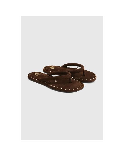 Naked Wolfe Brown Flip Flops