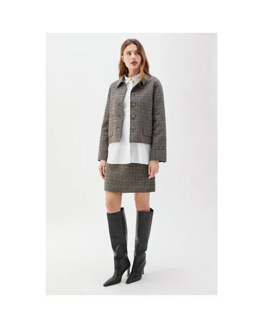 BUSNEL Brown Mathilde Checked Jacket