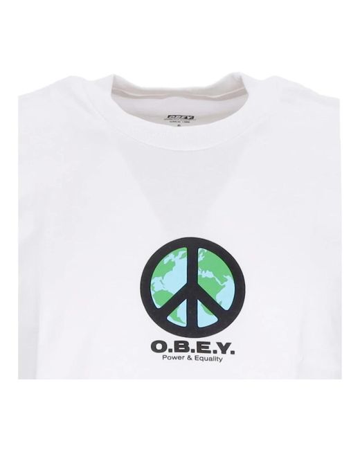 Obey Klassisches peace punk tee in White für Herren