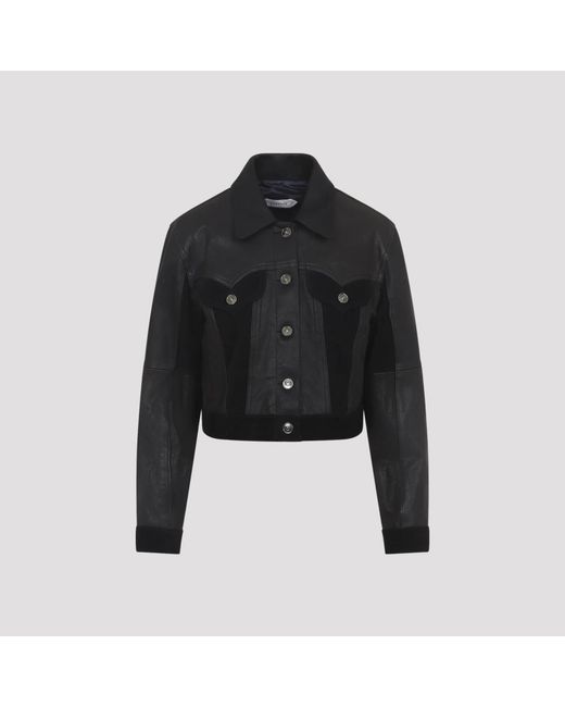 Versace Leather Slim Blouson in het Black