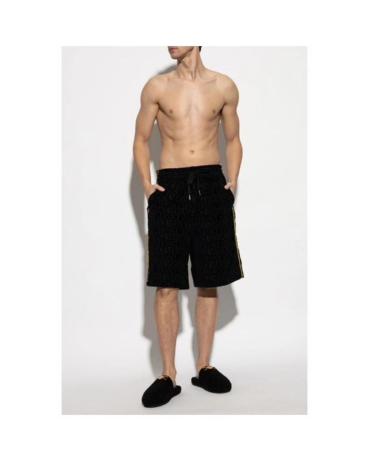 Versace Korte Broeken ,Zwart ,Logo Shorts in het Black voor heren