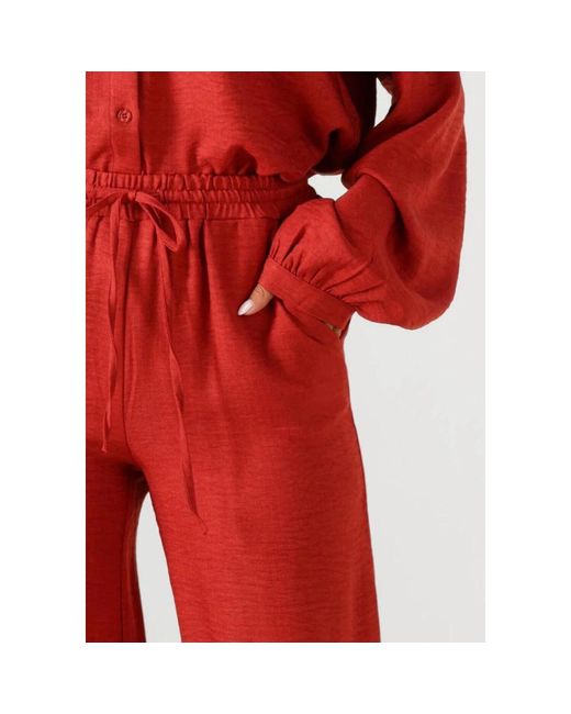 Ydence Wide Trousers in het Red