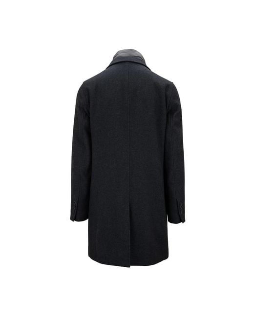 Herno Black Single-Breasted Coats for men