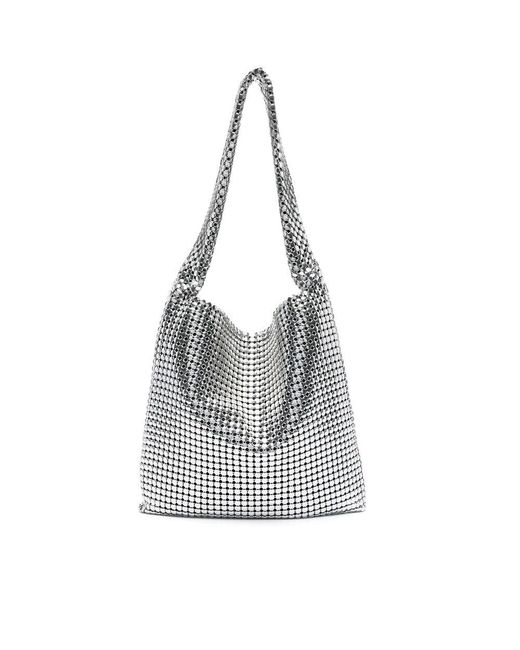 Rabanne Gray Handtasche Mit Nieten-Verziertem Mesh-Design