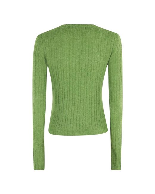Tela Green Round-Neck Knitwear