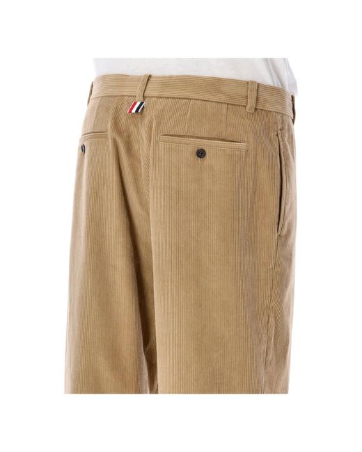 Thom Browne Natural Straight Trousers for men