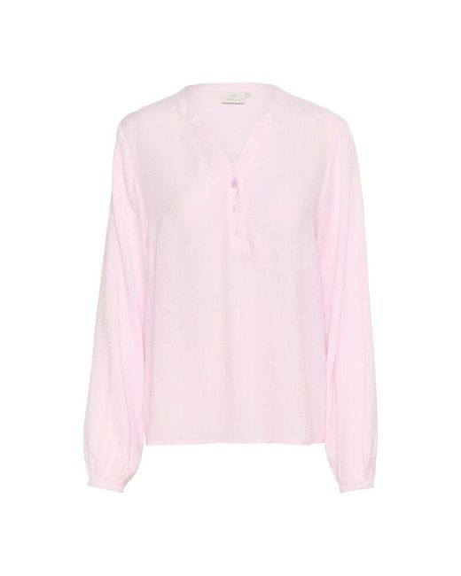 Kaffe Pink Lila schnee bluse mit v-ausschnitt
